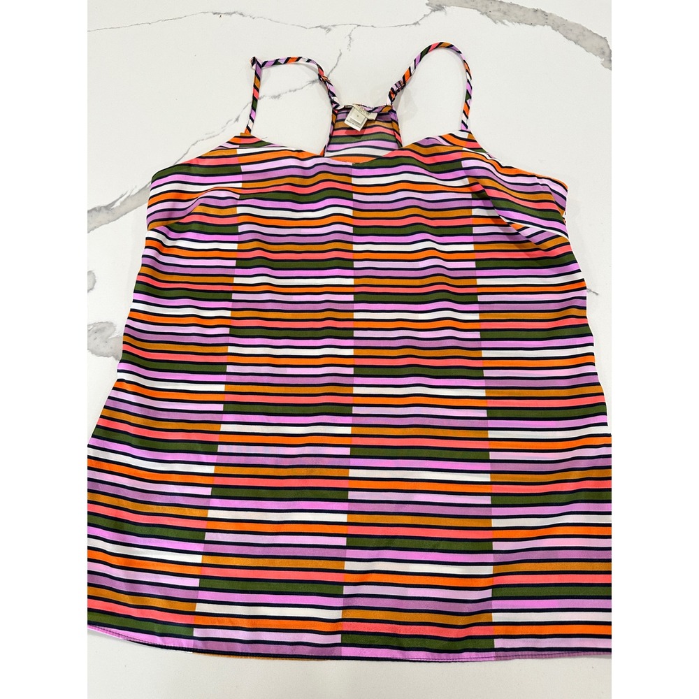 J.Crew Womens Multi Color Striped Racerback Camisole Top Size 6
